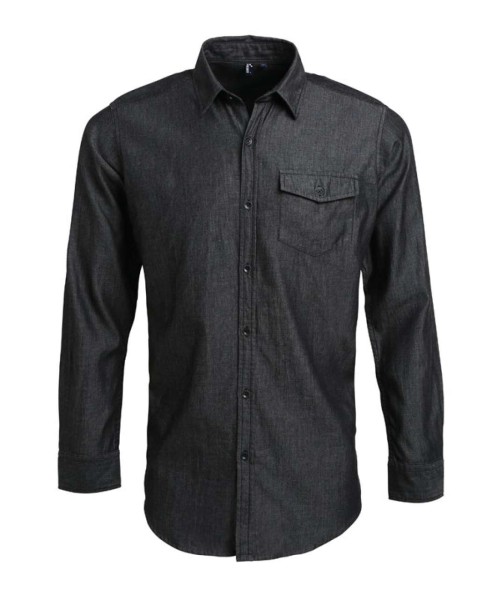 MEN’S JEANS STITCH DENIM SHIRT Szürke 