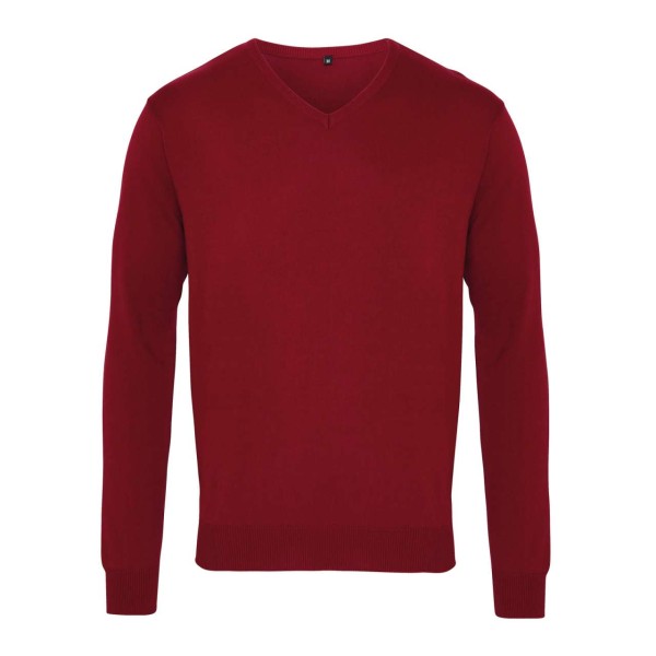 MEN'S KNITTED V-NECK SWEATER Piros 