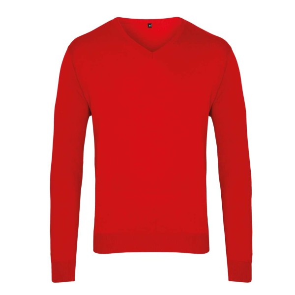 MEN'S KNITTED V-NECK SWEATER Piros 