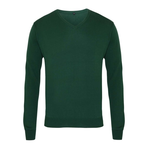 MEN'S KNITTED V-NECK SWEATER Zöld 