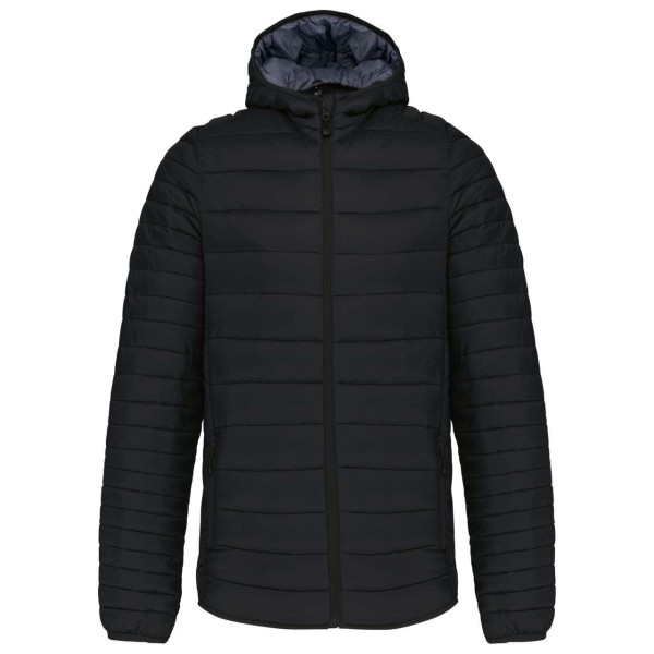 MEN'S LIGHTWEIGHT HOODED PADDED JACKET Fekete 