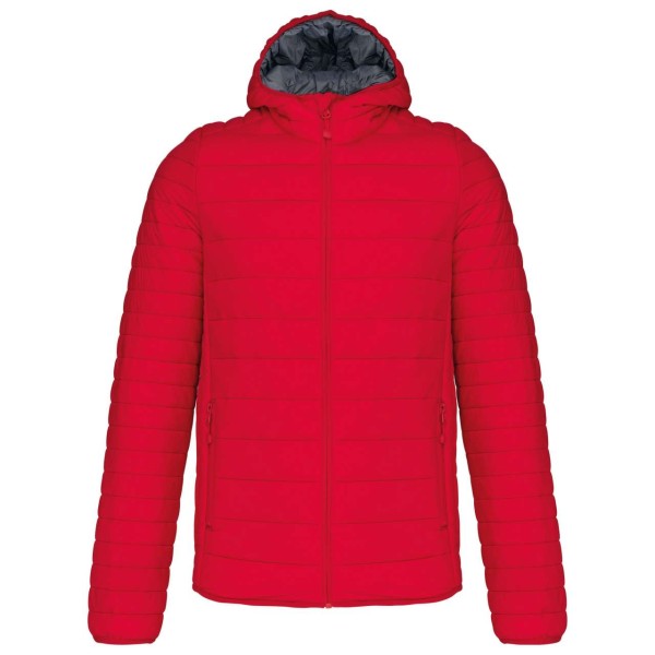 MEN'S LIGHTWEIGHT HOODED PADDED JACKET Piros 