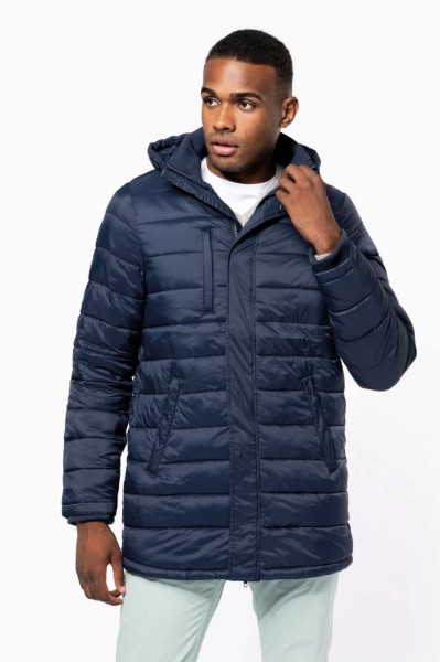 MEN'S LIGHTWEIGHT HOODED PADDED PARKA Fekete 