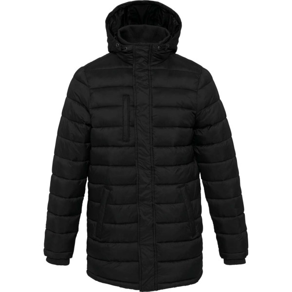 MEN'S LIGHTWEIGHT HOODED PADDED PARKA Fekete 