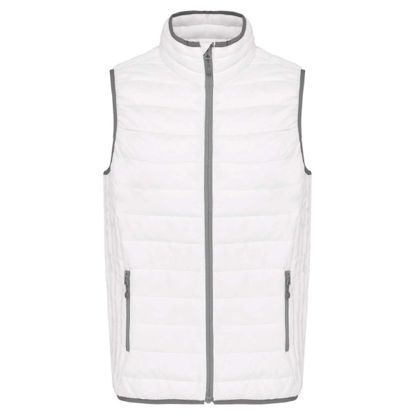MEN’S LIGHTWEIGHT SLEEVELESS FAKE DOWN JACKET Fehér 