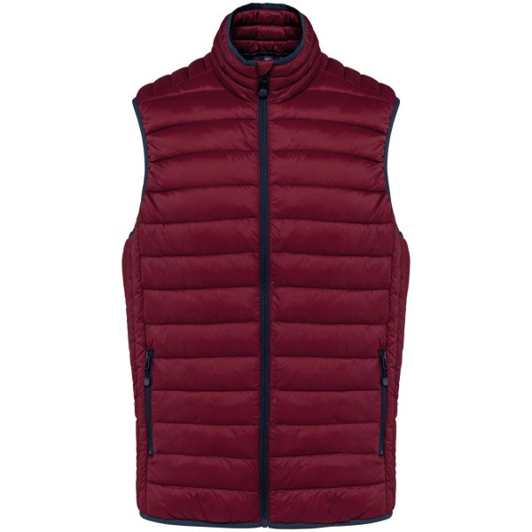 MEN’S LIGHTWEIGHT SLEEVELESS FAKE DOWN JACKET Piros 