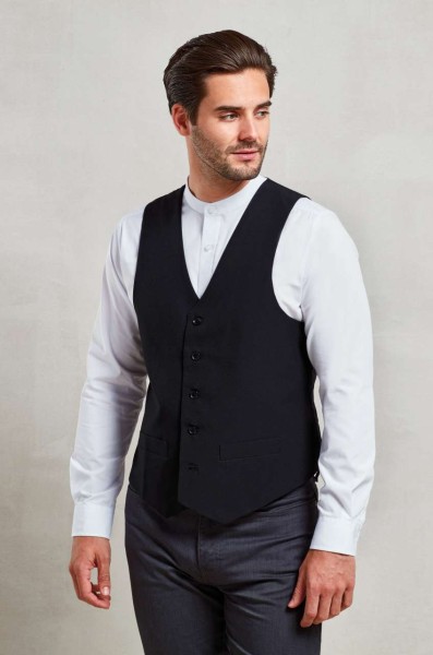 MEN’S LINED POLYESTER WAISTCOAT Fekete 