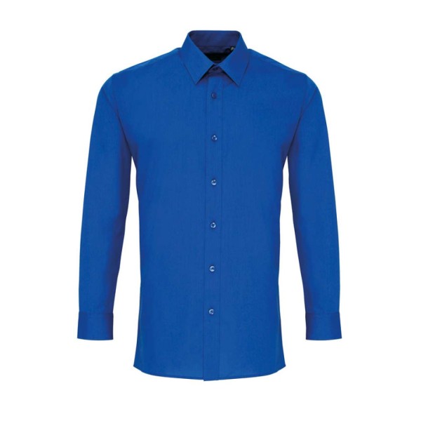 MEN’S LONG SLEEVE FITTED POPLIN SHIRT Kék 