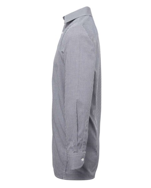 MEN'S LONG SLEEVE GINGHAM COTTON MICROCHECK SHIRT Kék 