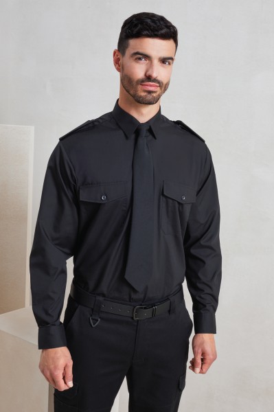 MEN’S LONG SLEEVE PILOT SHIRT Fekete 