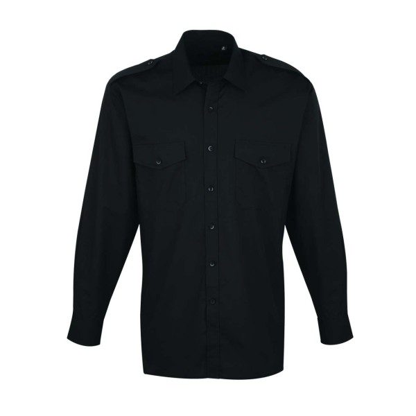 MEN’S LONG SLEEVE PILOT SHIRT Fekete 