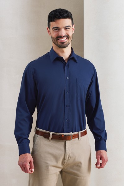 MEN'S LONG SLEEVE POPLIN SHIRT Fekete 