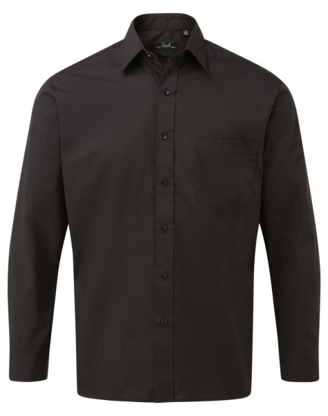 MEN'S LONG SLEEVE POPLIN SHIRT Fekete 