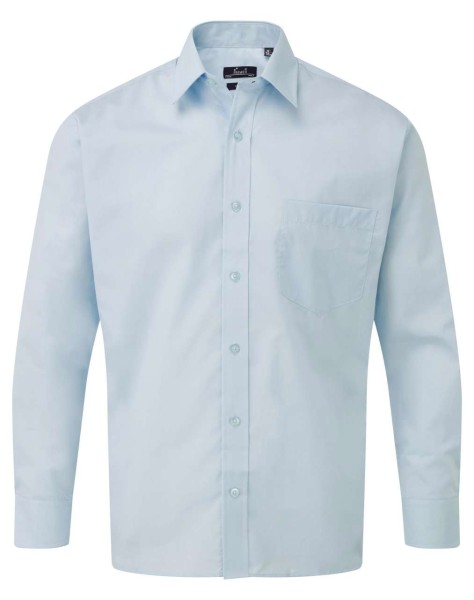 MEN'S LONG SLEEVE POPLIN SHIRT Kék 