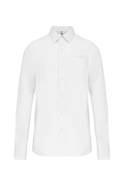 MEN'S LONG-SLEEVED COTTON POPLIN SHIRT Fehér 