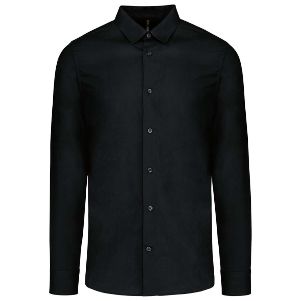 MEN’S LONG-SLEEVED COTTON POPLIN SHIRT Fekete 