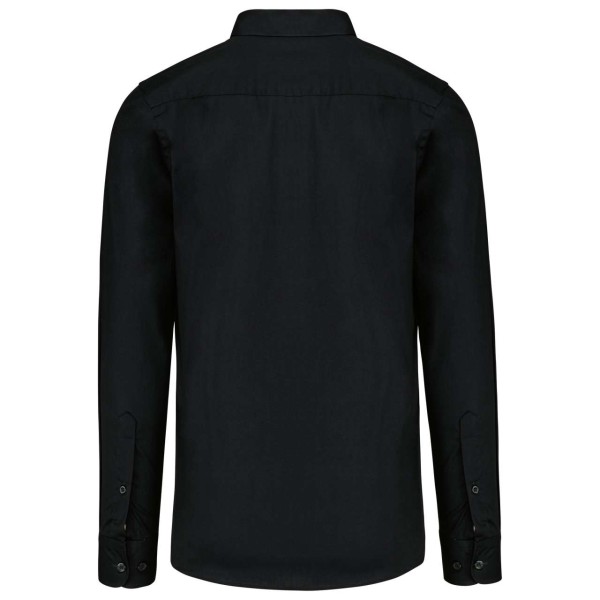 MEN’S LONG-SLEEVED COTTON POPLIN SHIRT Fekete 
