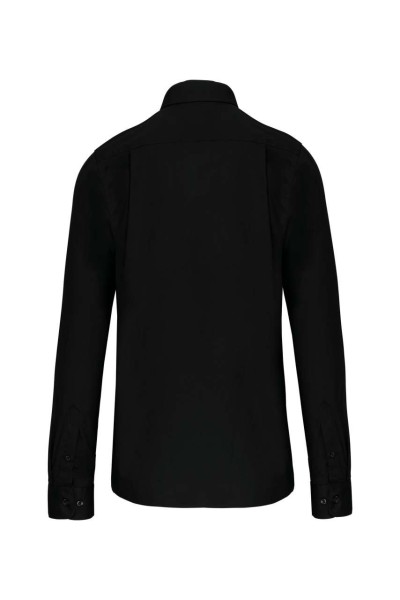 MEN'S LONG-SLEEVED COTTON POPLIN SHIRT Fekete 