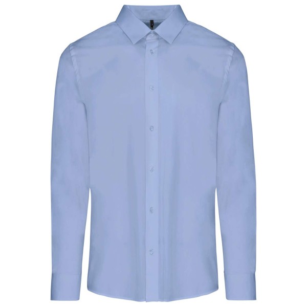 MEN’S LONG-SLEEVED COTTON POPLIN SHIRT Kék 