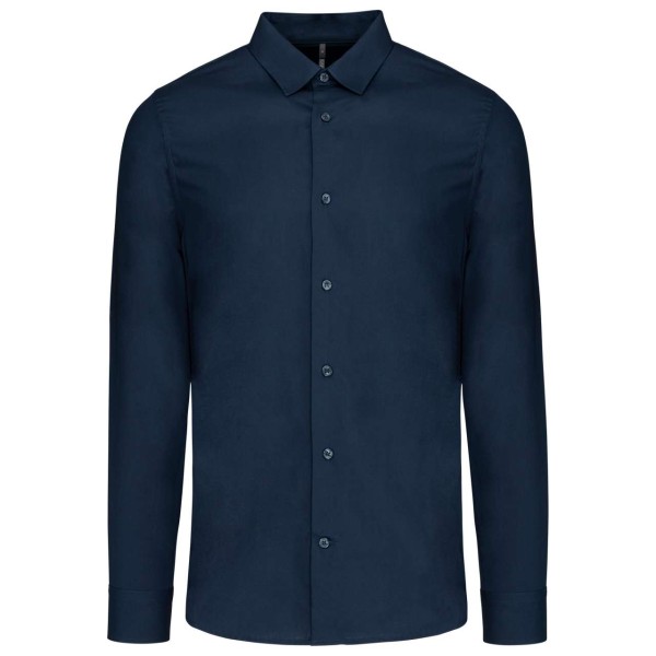 MEN’S LONG-SLEEVED COTTON POPLIN SHIRT Kék 