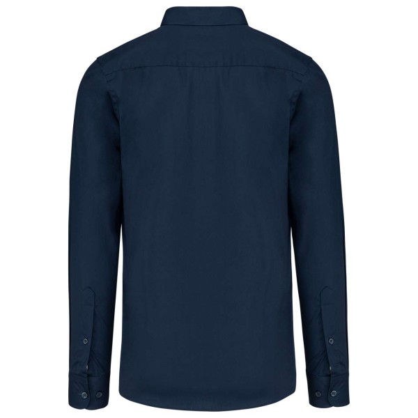 MEN’S LONG-SLEEVED COTTON POPLIN SHIRT Kék 