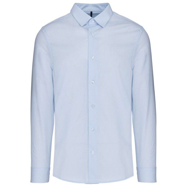 MEN’S LONG-SLEEVED COTTON POPLIN SHIRT Kék 