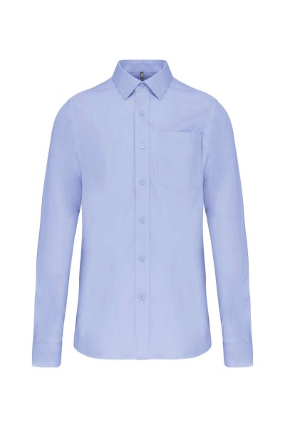 MEN'S LONG-SLEEVED COTTON POPLIN SHIRT Kék 