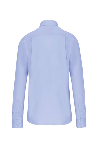 MEN'S LONG-SLEEVED COTTON POPLIN SHIRT Kék 