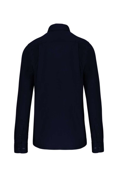 MEN'S LONG-SLEEVED COTTON POPLIN SHIRT Kék 