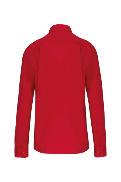MEN'S LONG-SLEEVED COTTON POPLIN SHIRT Piros 