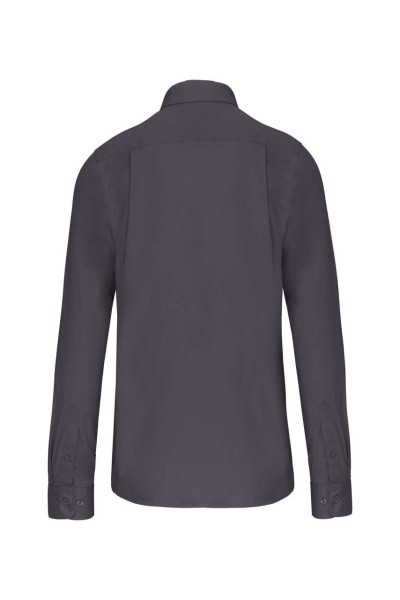 MEN'S LONG-SLEEVED COTTON POPLIN SHIRT Szürke 