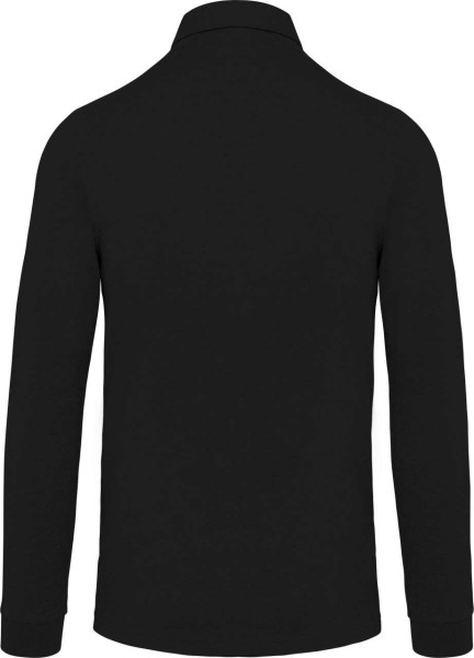 MEN'S LONG SLEEVED JERSEY POLO SHIRT Fekete 