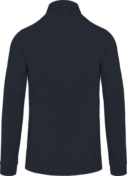 MEN'S LONG SLEEVED JERSEY POLO SHIRT Kék 