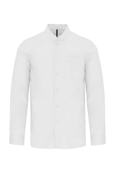 MEN'S LONG-SLEEVED MANDARIN COLLAR SHIRT Fehér 