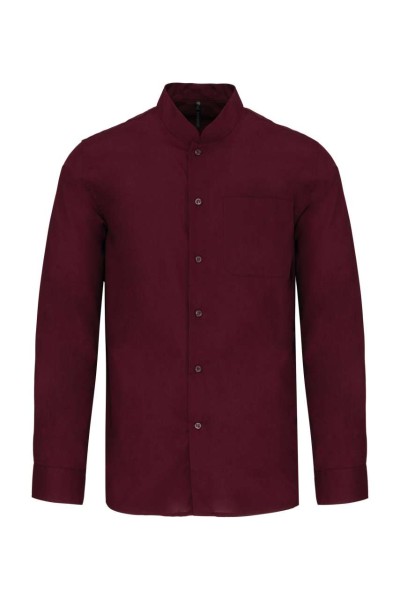 MEN'S LONG-SLEEVED MANDARIN COLLAR SHIRT Piros 
