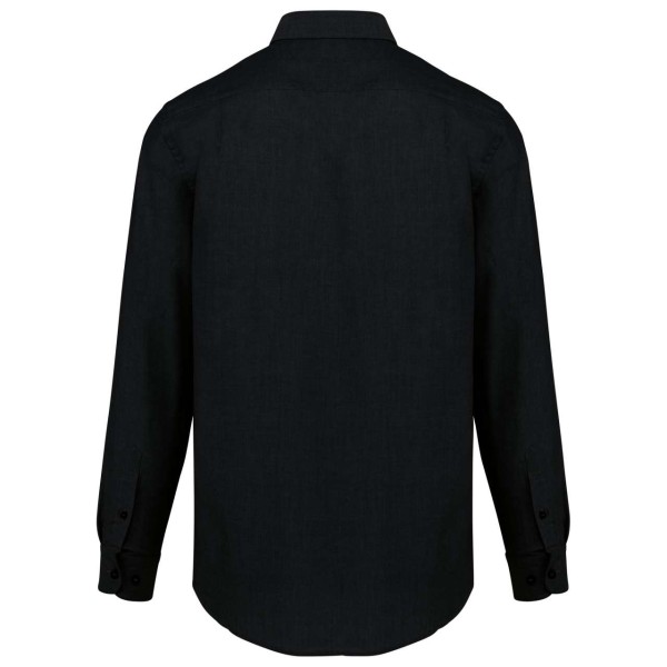 MEN'S LONG-SLEEVED OXFORD SHIRT Fekete 