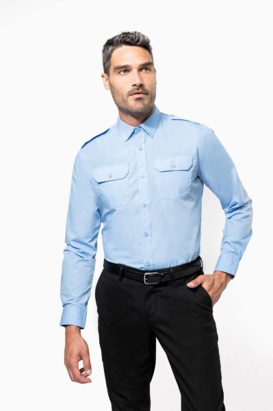 MEN'S LONG-SLEEVED PILOT SHIRT Fehér 