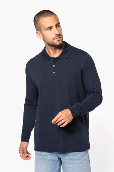 MEN'S LONG-SLEEVED PIQUÉ POLO SHIRT Zöld 