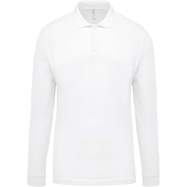 MEN'S LONG-SLEEVED PIQUÉ POLO SHIRT Fehér 
