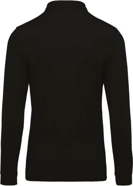MEN'S LONG-SLEEVED PIQUÉ POLO SHIRT Fekete 