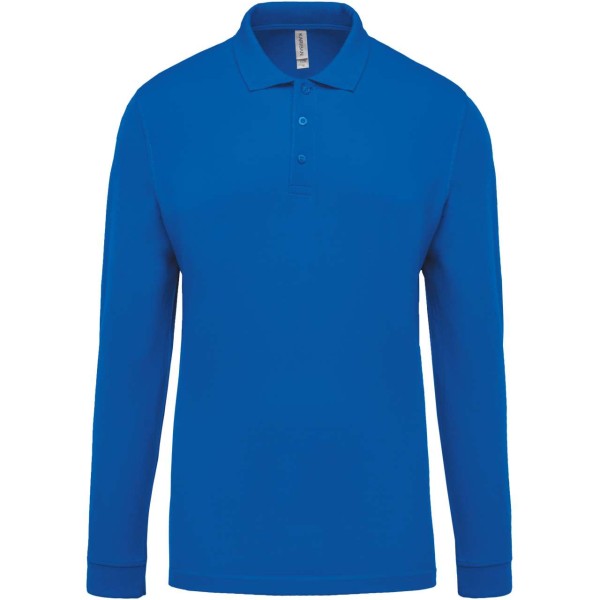 MEN'S LONG-SLEEVED PIQUÉ POLO SHIRT Kék 