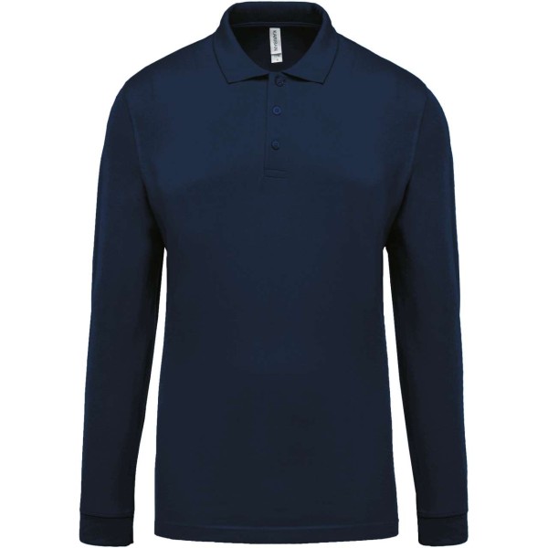 MEN'S LONG-SLEEVED PIQUÉ POLO SHIRT Kék 