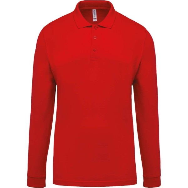MEN'S LONG-SLEEVED PIQUÉ POLO SHIRT Piros 