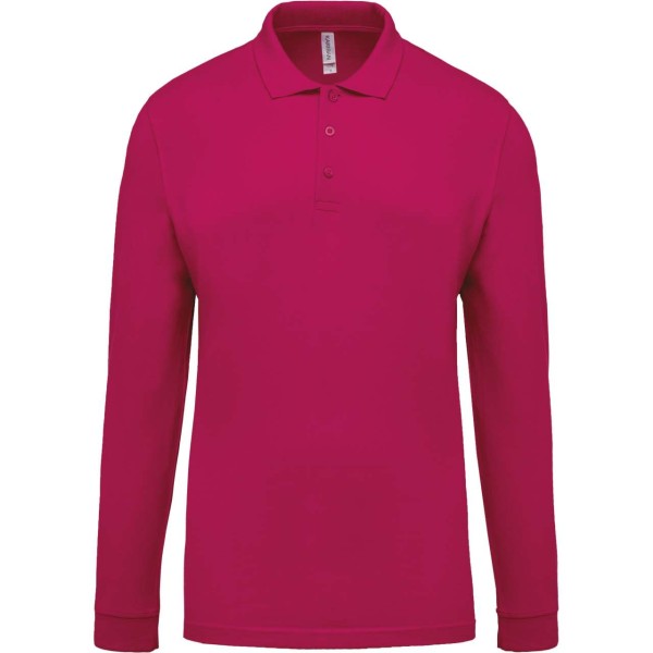 MEN'S LONG-SLEEVED PIQUÉ POLO SHIRT Rózsaszín 