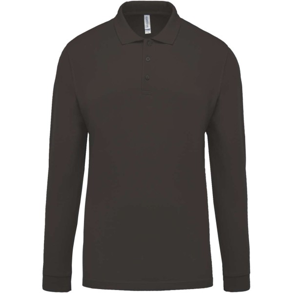 MEN'S LONG-SLEEVED PIQUÉ POLO SHIRT Szürke 