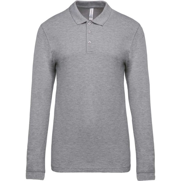 MEN'S LONG-SLEEVED PIQUÉ POLO SHIRT Szürke 