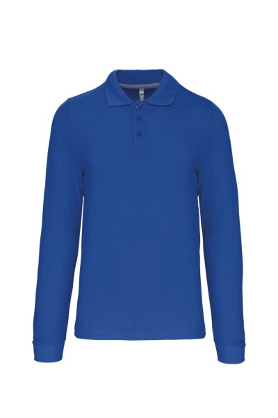 MEN'S LONG-SLEEVED POLO SHIRT Kék 
