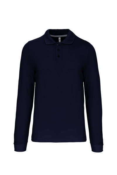 MEN'S LONG-SLEEVED POLO SHIRT Kék 