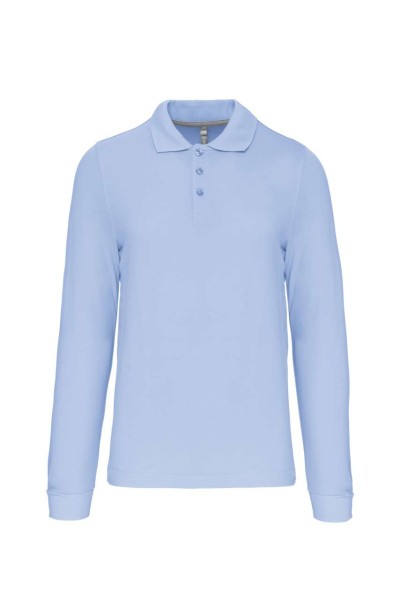 MEN'S LONG-SLEEVED POLO SHIRT Kék 