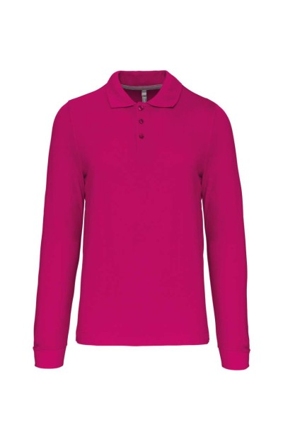 MEN'S LONG-SLEEVED POLO SHIRT Rózsaszín 